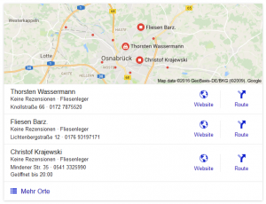 Google Suche: Fliesenleger Osnabrück